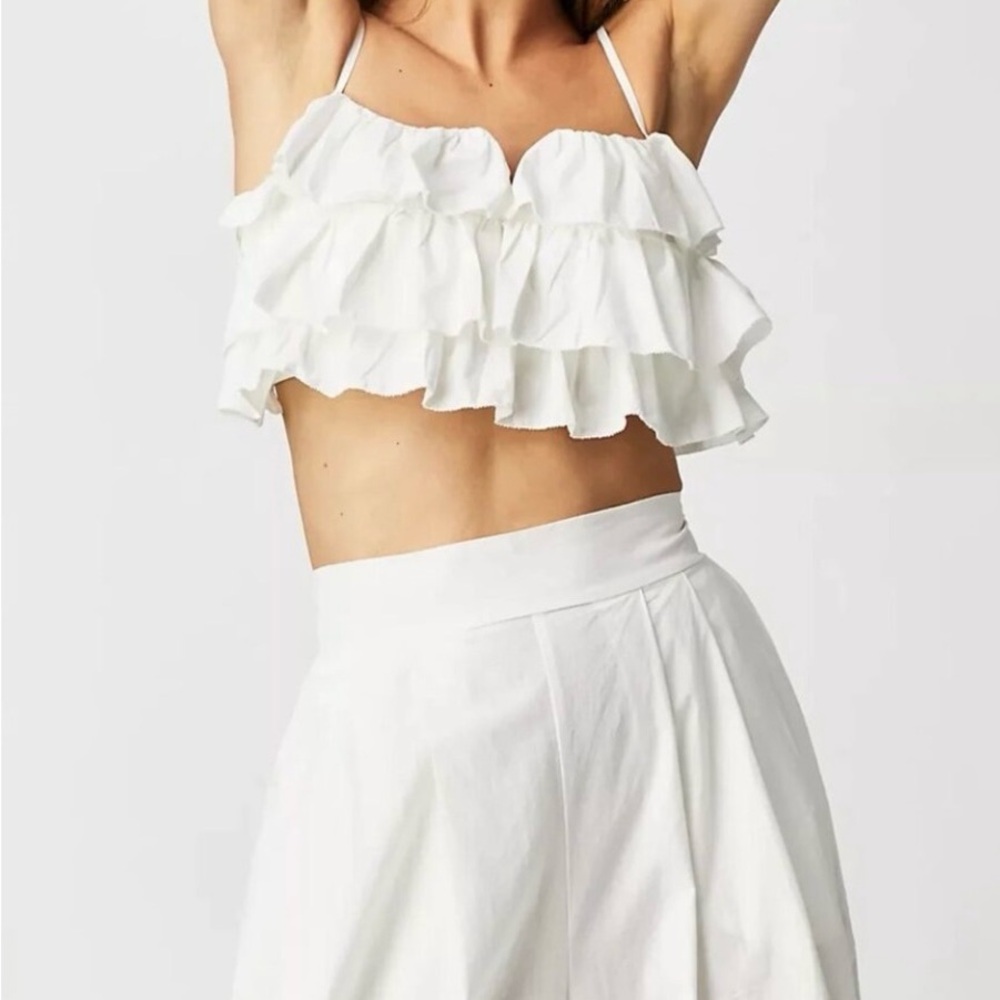 Free People Danelle Top Optic White Cami Ruffle Layered
B1